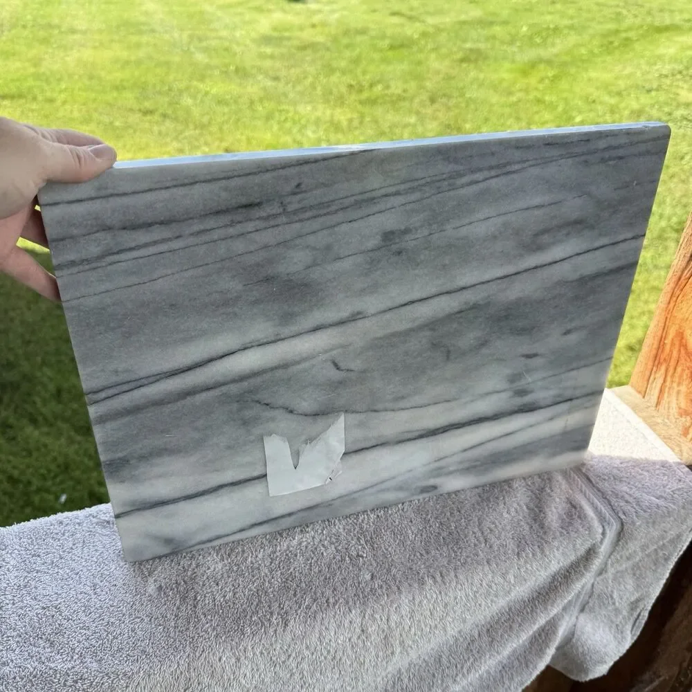 Marble Pastry Board w/ Non-Slip Rubber Feet, Gray, ~16.25”x12.5”x1.5”